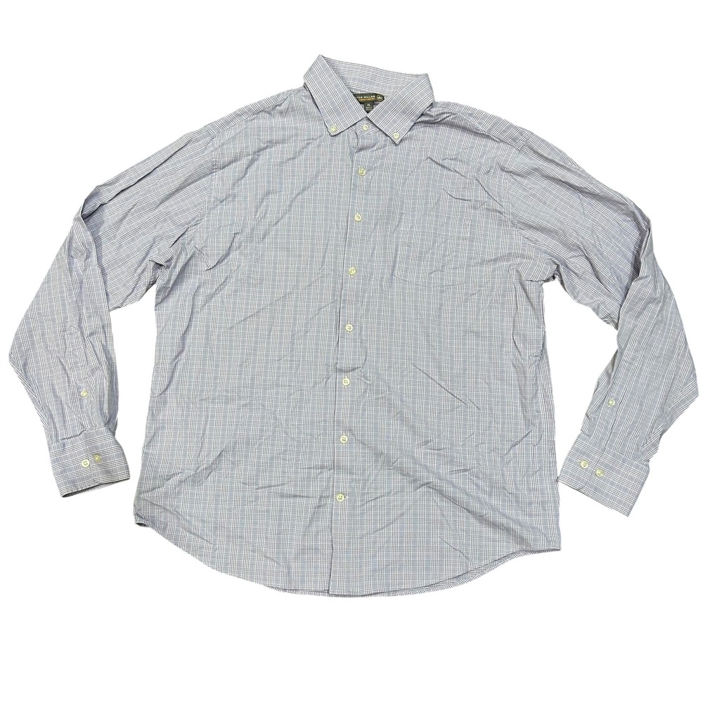 Peter Millar Summer Comfort Shirt Mens XL Blue Plaid Performance Button Down